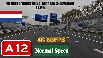 4K Netherlands Drive: Arnhem to Zevenaar ASMR. Autobahn A 12