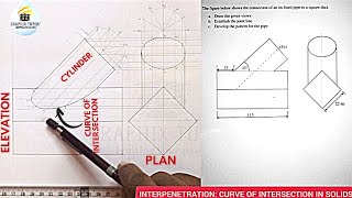 INTERPRETATION, Interpenetration in technical_curve of intersection. cylinder and square prism/duct by Graphix tutors 460 views 2 months ago 18 minutes