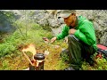 After the Rain - Making Fire and Coffee in the Woods