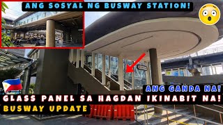 Ang Sosyal Gl Panel Sa May Entrance Ikinabit Na Bung Busway Station Handa Na Sa Pagbubukas