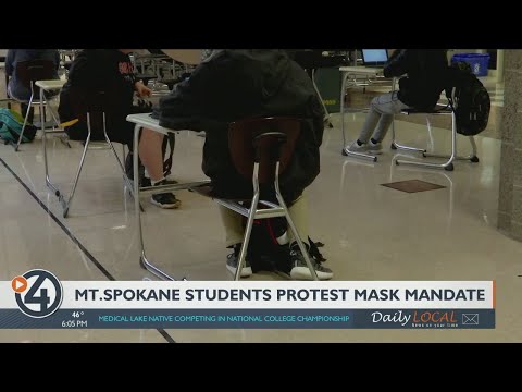 Mt. Spokane High School students protest mask mandate