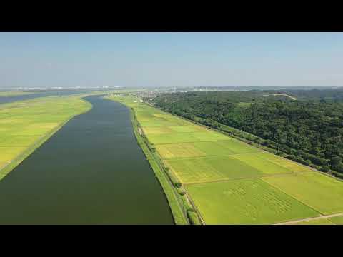 空撮 香取市 小見川(黒部川 新開橋から 笹川まで) YouTube
