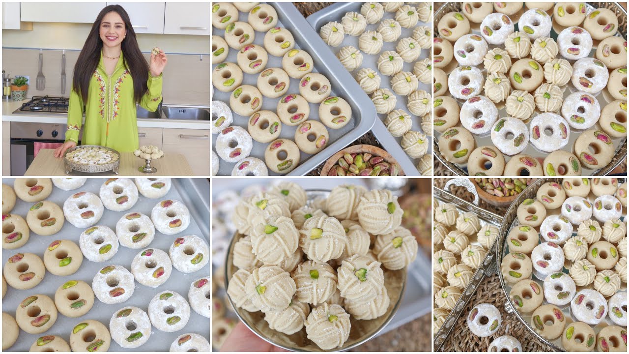 كعك عنبر وكعك لوز وسيترونة بعجينة واحدة طبق حلو لوز تونسي بطريقة سهلة لاأروع👌hlou tounsi