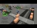 Conveyor system simulation with Flexsim