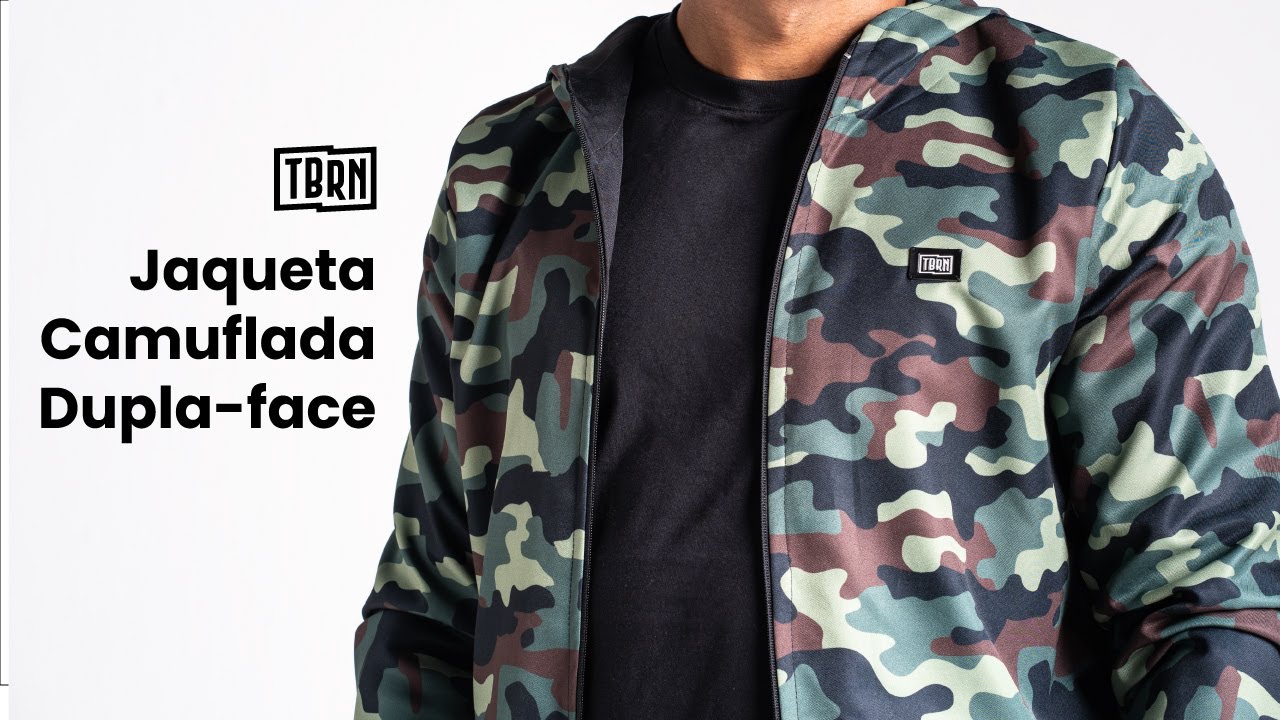 jaqueta camuflada dupla face