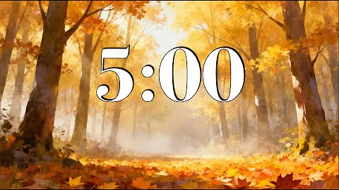 5 Minute Fall Focus Timer 🍂 Peaceful Autumn Woods with Calm Piano & Nature Sounds | Study & Reflect