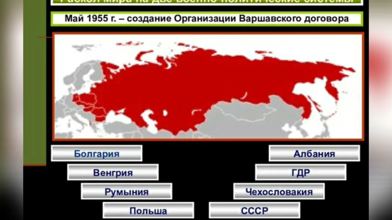 2 военно политических союза. НАТО И ОВД на карте 1955. Союзники СССР В холодной войне на карте. Организация Варшавского договора.