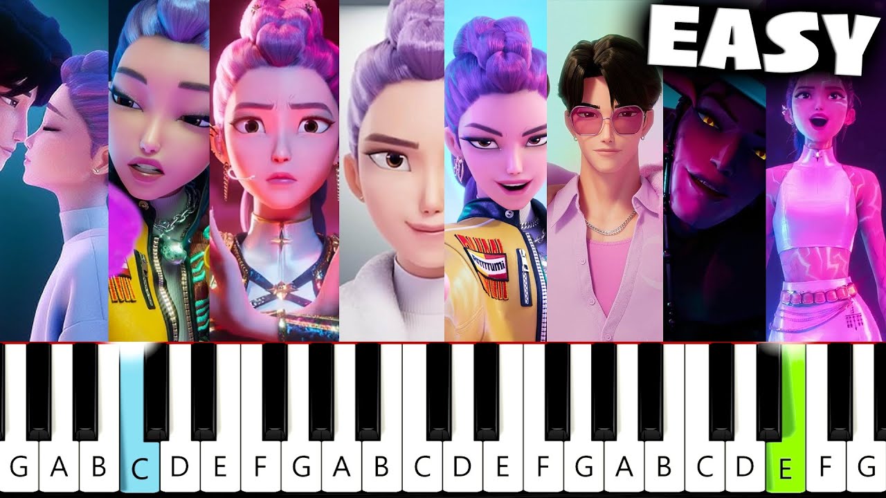 ALL 9 KPop Demon Hunters Songs - EASY Piano Tutorial