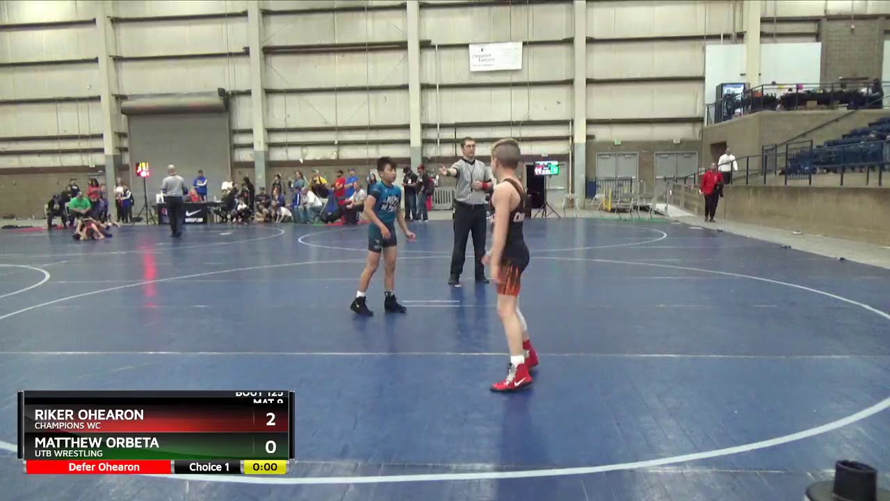 12U 78 Riker Ohearon Champions WC Vs Matthew Orbeta UTB Wrestling - YouTube