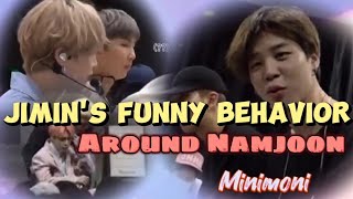 Jimin's Funny Behavior Around Namjoon #minimoni #jimin #namjoon