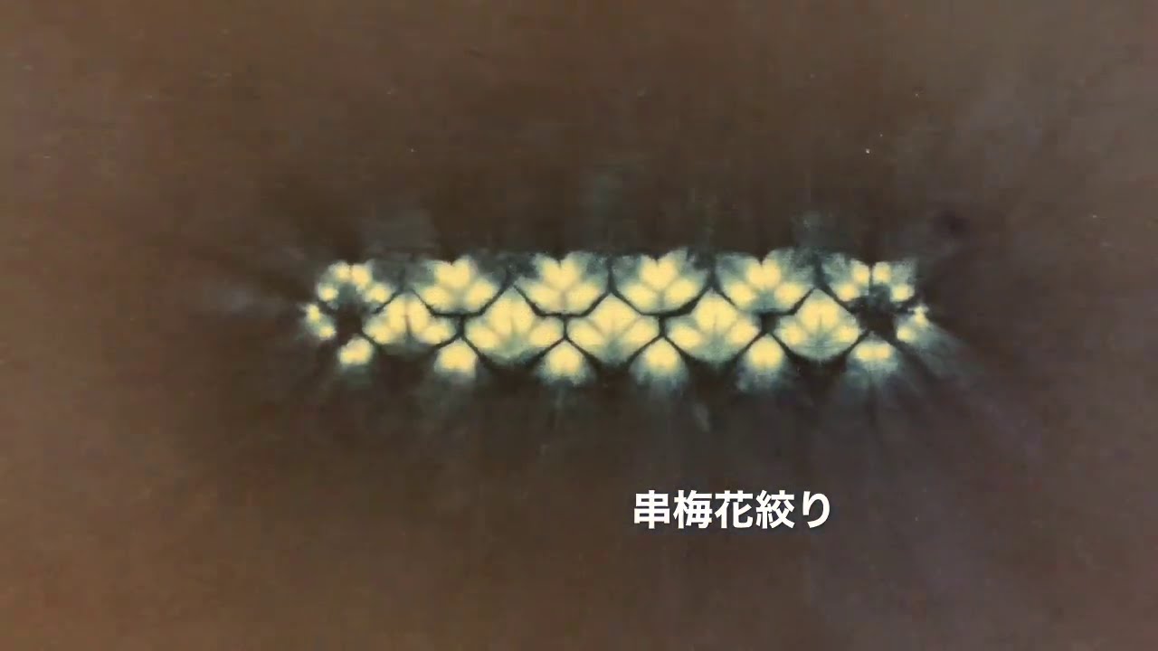 Shibori Indigo Dyeing 藍染　串梅花絞り