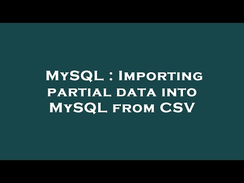 MySQL : Importing partial data into MySQL from CSV