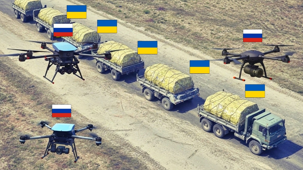 Российский беспилотник нанес удар по украинской колонне в открытом поле