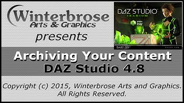 DAZ Studio 4.8 - Archiving Your Installed Content