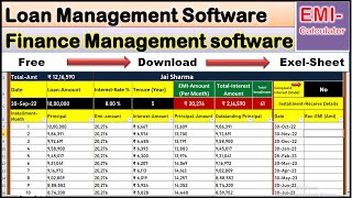 Loan Management Software in Excel Free Download | EMI Calculator | Finance Management Software in XL screenshot 5