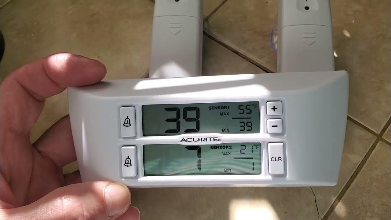AcuRite 00986 Refrigerator Thermometer with 2 Wireless Temperature