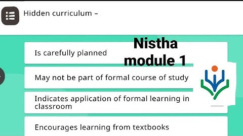 Hidden curriculum- (Nistha2.0 module 1)