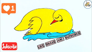 How To Draw Sleeping Duck Using Number "29" in Water//Duck Drawing Easy Step By Step For kids