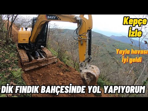 Mini Ekskavatörle Fındık Bahçe Yolu Yapıyorum -Teklikeli Yol Yapımı -GoPro - SANY EXCAVATOR -Kepceci