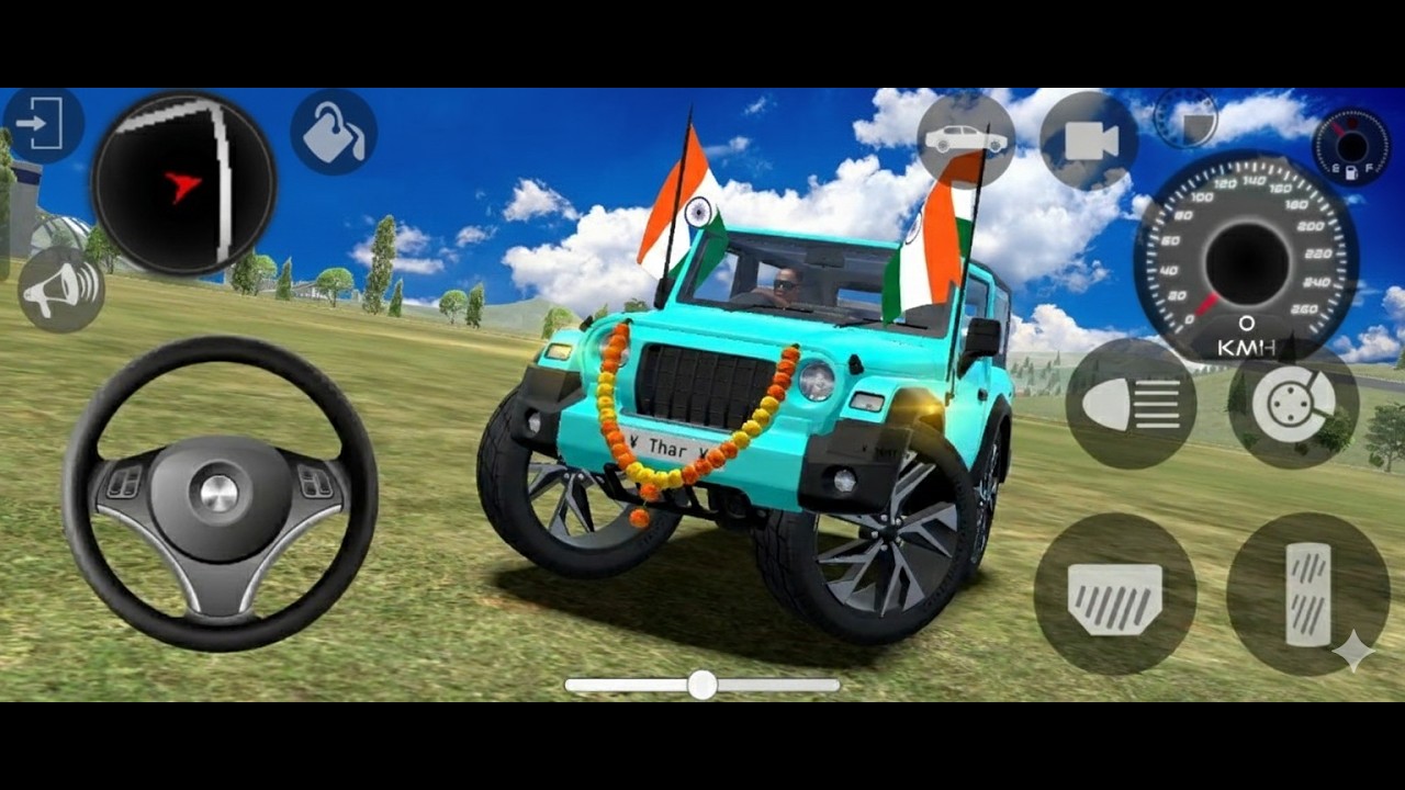 Modified Mahindra Thar Game 🤯 Indian Modified cyan Thar Gadi ( Gadi Wala Game Modified Car Games