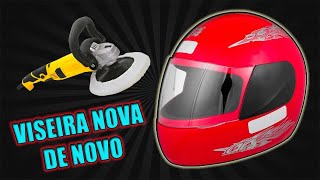 Polishing a helmet visor to remove scratches and scuffs. Polishing a helmet visor to remove scratches and scuffs.