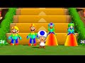 Mario Party 9 MiniGames - Step It Up - Mario vs Luigi vs Peach vs Daisy