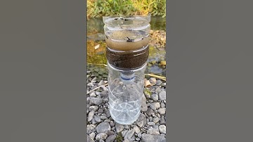 Survival skills: amazing dirty water purification filter💦 #camping #survival #bushcraft #outdoors