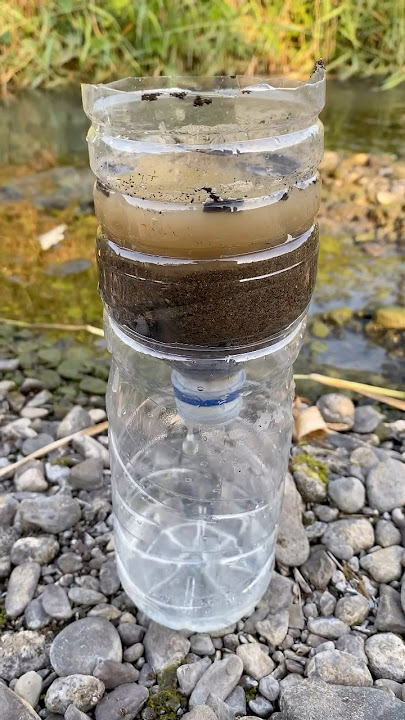 Survival skills: amazing dirty water purification filter💦 #camping #survival #bushcraft #outdoors