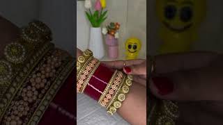 Rajasthani chooda 😘🌸 #youtubeshorts #bangles #stylishchura #wedding