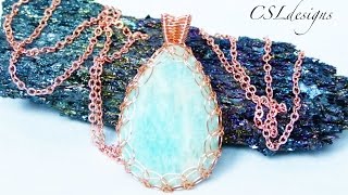 Viking knit wire wrapped cabochon