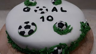 ΤΟΥΡΤΑ ΠΟΔΟΣΦΑΙΡΟΥ ΜΕ ΖΑΧΑΡΟΠΑΣΤΑ - BIRTHDAY CAKE SOCCER WITH SUGARPASTE