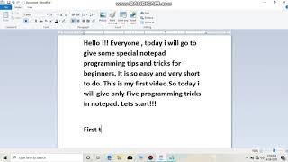 Simple notepad programming tricks for beginners.