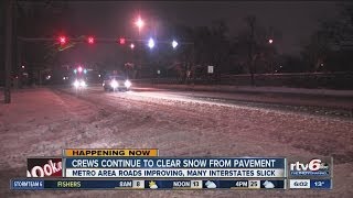 Road crews tackle latest round of snow