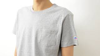 RUSSELL ATHLETIC ラッセルアスレチック アメリカ製 半袖 ポケット Tシャツ メンズ シンプル 刺繍 厚手 無地 半袖  ロゴ ワンポイント シンプル ストリート RC-17US084