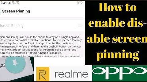 how to enable disable screen pinning in oppo realme phones