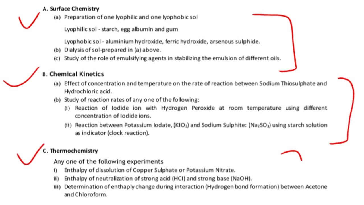 12 class chemistry practical syllabus for 2023-24