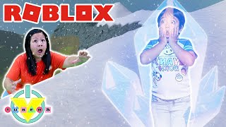 Ryan Escapes the Ice Monster in Roblox Let’s Play Roblox Frosty Mountain Story with Ryan’s Mommy