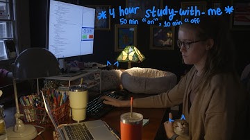 cozy 4-hour study w/ me (50/10 pomodoro, no music, some cat purrs)