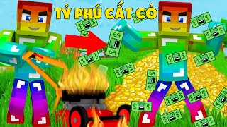 MINI GAME : CUỘC THI CẮT CỎ ** T GAMING VÀ PIXEL THỬ THÁCH CÓ MÁY CẮT CỎ VIP NHẤT MINECRAFT