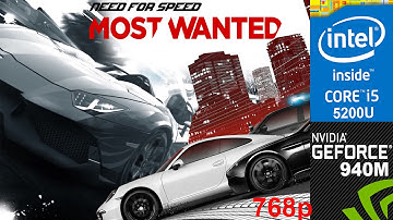 NFS - Most Wanted (2012) on HP Pavilion 15-ab032TX, Max Setting 768p, Core i5 5200u + Nvidia 940m