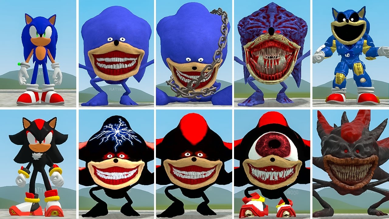EVOLUTION OF ALL SONIC SHADOW CURSED VS EVOLUTION OF ALL SONIC BLUE ...