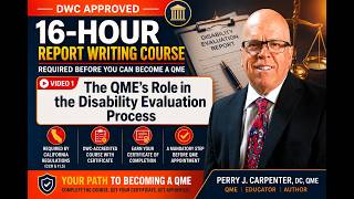 16 Hour Report Writing Course - Session 1 Perry J. Carpenter DC QME, www.ezcontinuingeducation.org