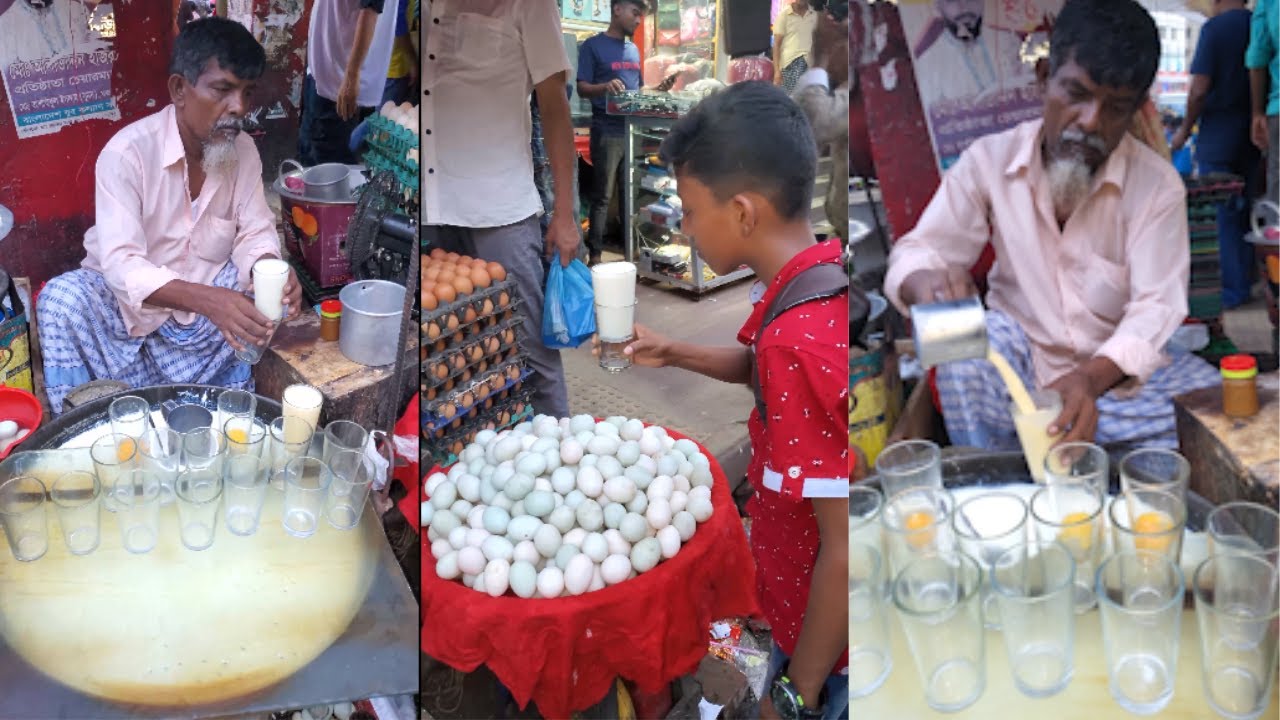 Extreme Hot Milk & Egg Mixture Very Healthy Street Food