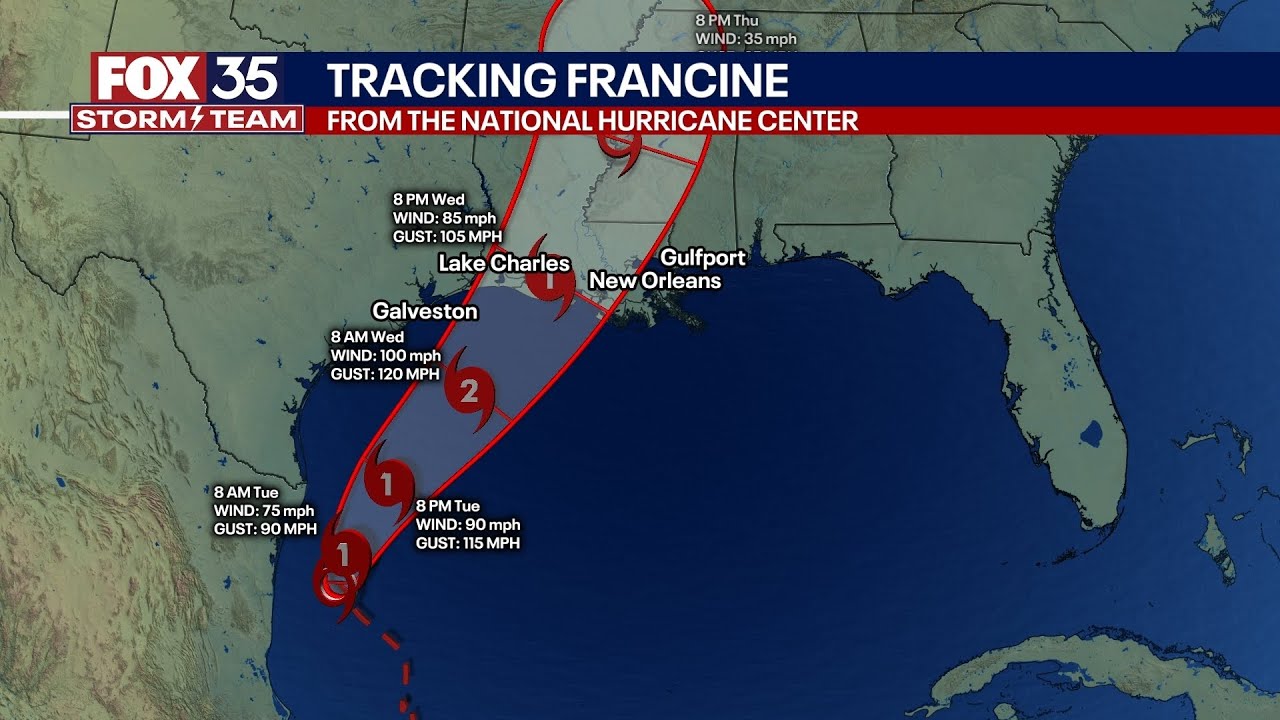 Francine likely to become Cat 2 hurricane before landfall - YouTube