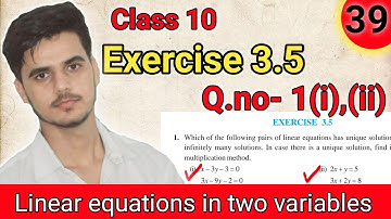 Exercise 3.5 Q.no1(i),(ii) chapter 3|Class10  maths NCERT solutions by chapra study point#NCERT#CBSE