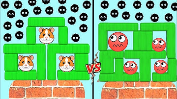 Hide Ball brain teaser games 🆚 Draw to smash (save the doge) 2048 Gameplay android, iOS part 12