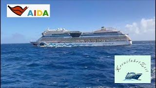 Schwesterntreffen auf hoher See AIDAperla + AIDAsol Horn Battle Karibik Kreuzfahrtschiff AIDA