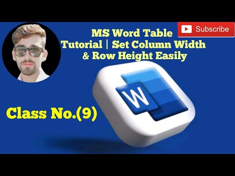 MS Word Table Tutorial | Set Column Width & Row Height Easily-Class No ...
