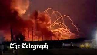 video: Four powerful explosions rock major Russian military airbase in Crimea