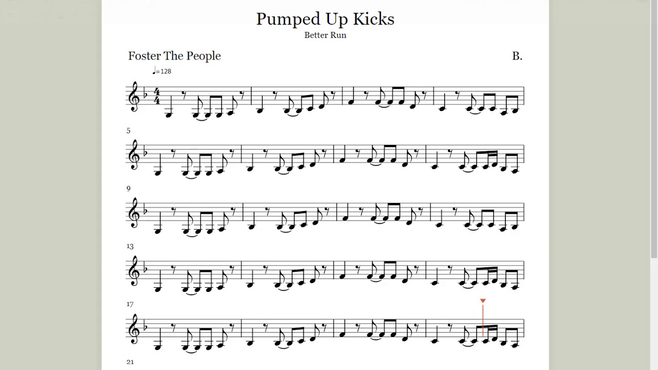 Pumped Up Kicks - Clarinet Cover(Sheet Music) .